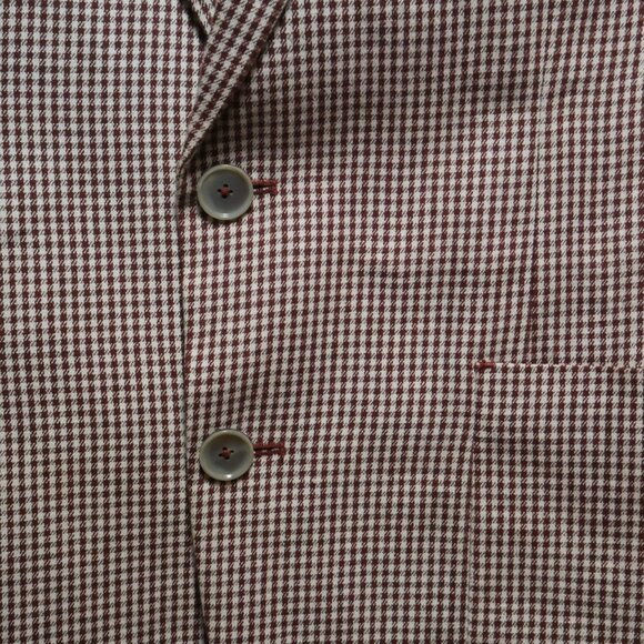 Zara Men’s Brown and White Checkered Jacket 38 - Picture 9 of 14